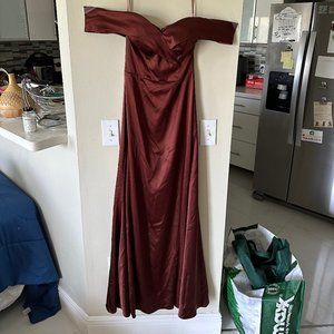 Revelry Bardot Dress Terracota Rust Size 2